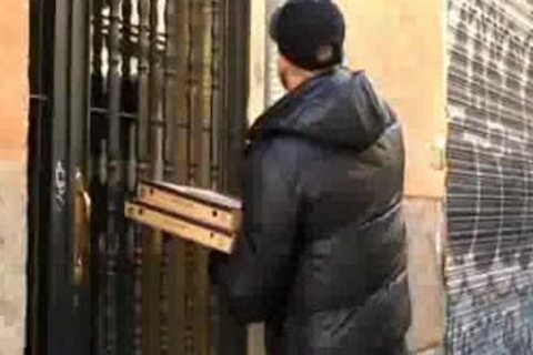 naughty bushy Pizza lad fucks