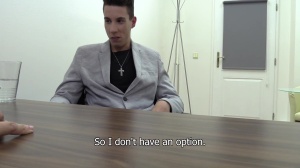 A young lad gets drilled during job suggest interview