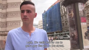 young Czech dude puts a ramrod in his face hole