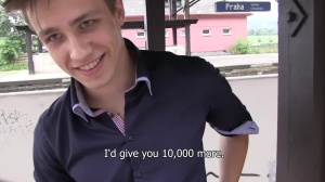 kinky fellow from Prague blows wang at teach station