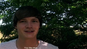 young honey bouncing on a enormous penis outside