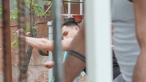Men: Fit Friends Frolic in the Rain