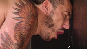 Falcon Studios: Manwhore Alessio Gags on Three Dicks at Once