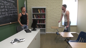 Men: Janitor Fucks Brown-Haired Twink Until He Sees Stars